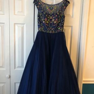 Sherri Hill Navy/Sequin Prom Dress Size 4